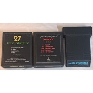 Atari 2600 Vintage Rare Game Lot 27 Tele-Games Combat Super Challenge Football